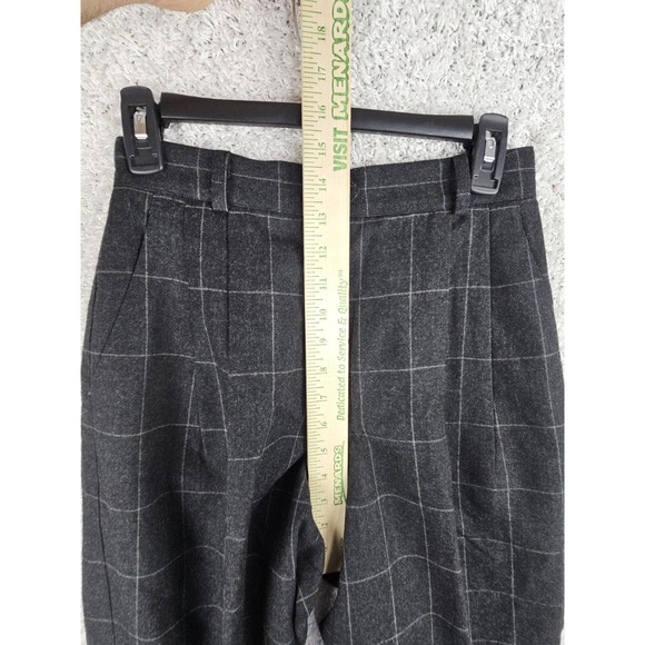 Vintage Liz Claiborne Windowpane Plaid Wool Pants Petites Size 10 Made USA Black - Picture 4 of 13